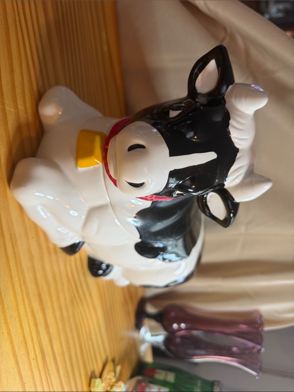 Vintage AMC Ceramic Cow Cookie Jar with Working "Moo" Sound